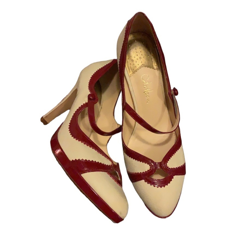 Cole Haan Red and Creme Vintage Inspired Pumps